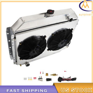 4 Rows Radiator+Shroud Fan AT For 1966-1979 Ford F100 F150 F250 F350 Bronco 5.0L (For: 1972 Ford F-100)