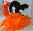 4 ANTIQUE Victorian 1910 VTG MILLINERY OSTRICH hat FEATHERS, HALLOWEEN COLORS