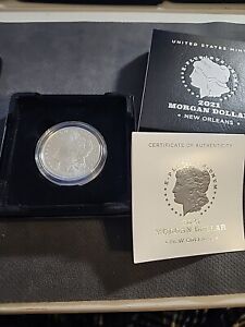 2021 Morgan Silver Dollar New Orleans with O Privy Mark 21XD OGP and COA