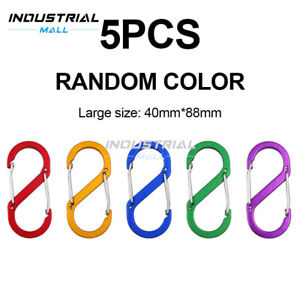 5Pcs/set Carabiner Clips Double Sided Snap Hook Metal Stainless Key Keyring
