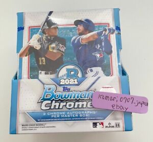 2021 bowman chrome baseball hobby box factory sealed trading card