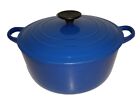New ListingLe Creuset French Blue Dutch Oven Enamel Cast Iron E Round  4.5 Qt  Pot w/ Lid