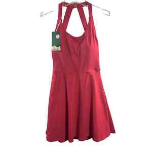 Halara New Backless Crisscross Active Mini Dress Easy Peezy Red Size Small