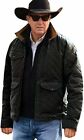 Yellowstone S04 John Dutton Black Quilted Jacket | Kevin Costner Yellowstone Men