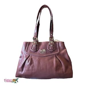 Coach Madison Brown Genuine Leather Shoulder Bag Handbag Medium