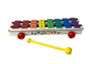 Vintage 1978 Fisher Price Xylophone with Mallet Plastic Wood Metal USA
