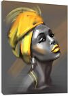 African American Women Canvas Wall Art Black Woman Yellow Hair Abstract Beauty