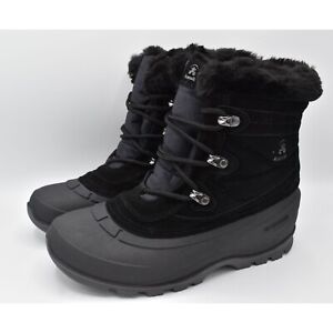 Kamik Womens Size 9 Snowbound Black Waterproof Insulated Suede Winter Pac Boots