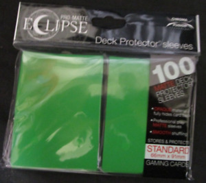 100 Ultra Pro Standard Size LIME GREEN ECLIPSE PRO-MATTE Deck Protector Sleeves