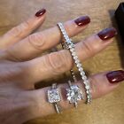 Lots Of Women's Ring  925 Silver  Ring Cubic Zirconia  CZ size 7 &8