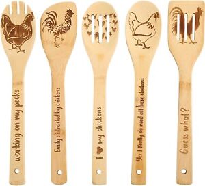 Rooster Wooden Spoons for Cooking Chicken Kitchen Decor Pioneer Woman Kitchen...