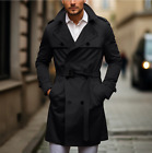 Men's Long Trench Coat Outdoor Daily Wear Fall Polyester Fashion Streetwear
