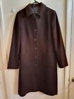 Brooks Brothers Chocolate Brown Wool Cashmere Long Trench Pea Coat Women's Size