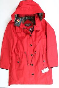 Pendleton Womens Bodega Bay Hooded Trench Coat Small Red