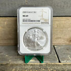 2009 S$1 1 Ounce Silver American Eagle NGC MS 69
