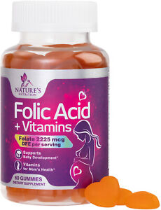 Folic Acid Gummies, Complete Prenatal Gummy Vitamin with Folic Acid, DHA, EPA