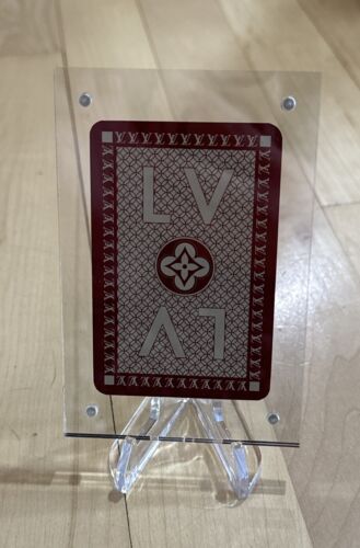 New ListingAuthentic Louis Vuitton Red Playing Card 7 Of Spades w/Protector Display Case