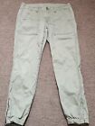 Cabi Cargo  Cropped Jeans Pants Womens Size 6 Ankle Green Stretchy