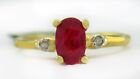 GENUINE 0.69 Cts RUBY & DIAMONDS RING 10K GOLD - Free Certificate Appraisal -NWT