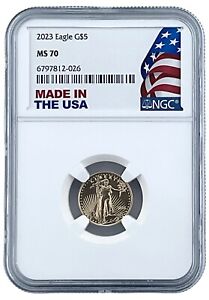 2023 $5 1/10oz Gold Eagle NGC MS70 Made In The USA Holder