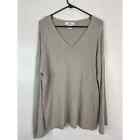 Magaschoni Cashmere Knit Sweater Womens XL V Neck Long Sleeve Tunic Relaxed Fit
