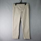 Orvis Cropped Pants Womens Size 14 Biege Basic Khaki Crop Stretchy Comfort