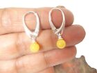 Round Butterscotch AMBER Sterling Silver 925 Gemstone Earrings - 6 mm