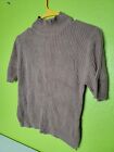Cable Knit Sweater Womens Vintage Brown Size Small Half Sleeve