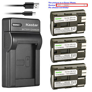 BP-511 Battery or Slim USB Charger for Canon EOS 5D 10D 20D 20Da 300D 30D 40D