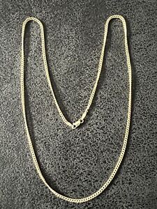 Brand New 2mm 10K Gold Cuban Semi-Solid Chain Link Necklace 20” Long