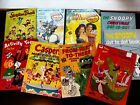 Lot of 9 Vintage 1960s-1990s Coloring Books - Sesame Street, Snoopy, Road Runner