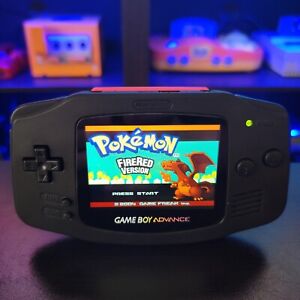 Black Game Boy Advance GBA Console with iPS Backlight Backlit LCD MOD Console