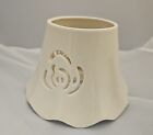 Home Interiors Jar Candle Lamp Shade Topper Ivory with  Rose Cutouts  4”