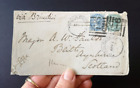1891 India Cover to GB QV 4.5a Stamps Trimulgherry All India Duplex via Brindisi