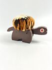 Vintage Mid Century Modern MCM Wooden Turtle Pin Cushion Sewing Collectibles
