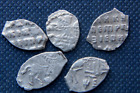 Russia ,1700, Silver Wire Money of Peter The Great ,Scales, lot of 5 coins.