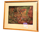 New ListingFANTASTIC Louis R. WERN? ABSTRACT MODERNIST Vintage MCM PAINTING ON PAPER FRAMED