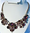 Vintage JULIANA Delizza & Elster Purple Rhinestone Necklace Schreiner Style