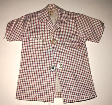 Vintage Mattel Ken Doll Or Same Size Brown Checker Shirt Unmarked