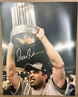 Ozzie Guillen Signed Chicago White Sox 8x10 Photo World Series Trophy