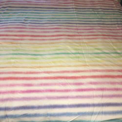 Pottery Barn Teen Rainbow Striped Full/Queen Duvet Cover Pink Yellow White Blue