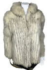 Vintage Saga Fox Fur Coat Women’s Medium Mid-Length Duplers Jacket Silver Tips