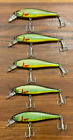 New ListingFive (5) Crankbait Walleye, Pike Fishing Lures Green w/ Red  4.5 Inches, 1/2 oz