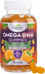 Omega 3 Fish Oil Gummies Extra Strength DHA & EPA, Brain & Joint Support