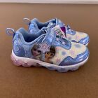 Disney Frozen Girls Shoe Size 9 Blue Hook & Loop Close Light-Up Sneakers NWT