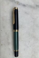 New In Box Pelikan Souveran M1000 Green Striated F - Fine - 18K nib fountain pen