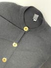 Helen HSU VTG Solid Black Cardigan Womens Sz Large Long Sleeve Button Front GHR5