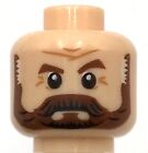 Lego New Light Nougat Minifigure Head Beard Full Brown w/ Graying Temples Part