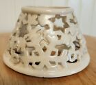 Candle Shade Topper White w/ Stars&Snowflakes Cut Outs HOMCO Home Interiors