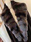 Chinchilla Dark Brown Sheared Mink Fur Coat,Extra Long